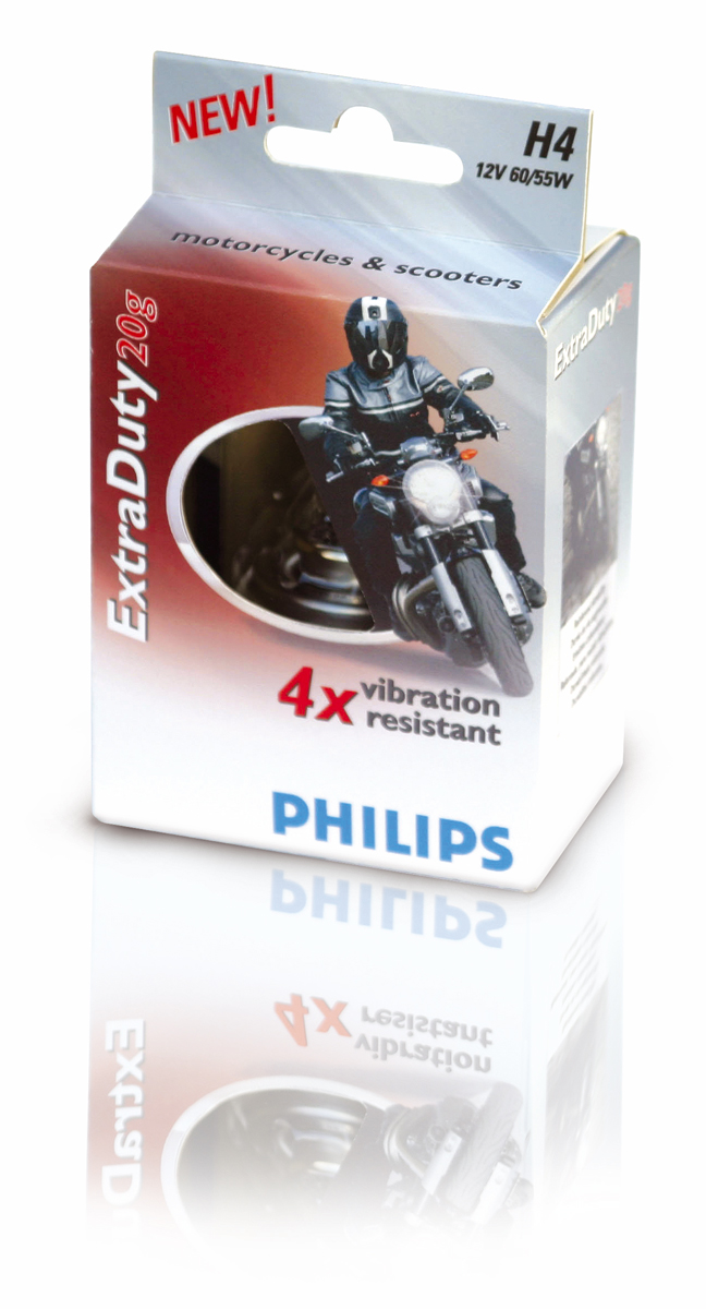 Philips ExtraDuty two-wheeler lighting packaging